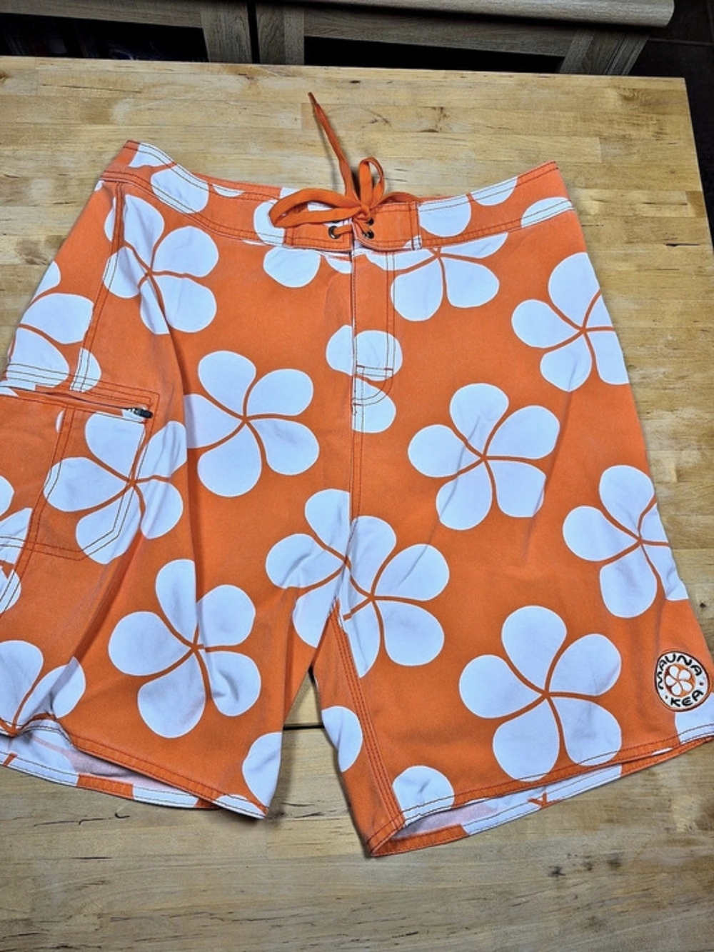 Toes on the Nose Hibiscus Four 34 Floral Board Shorts Orange Size 34 Like New